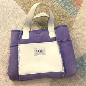 Purple shearling UGG bag